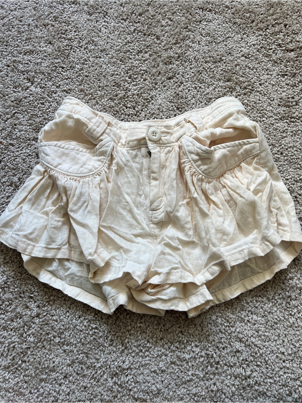 free people cream flutter shorts low rise